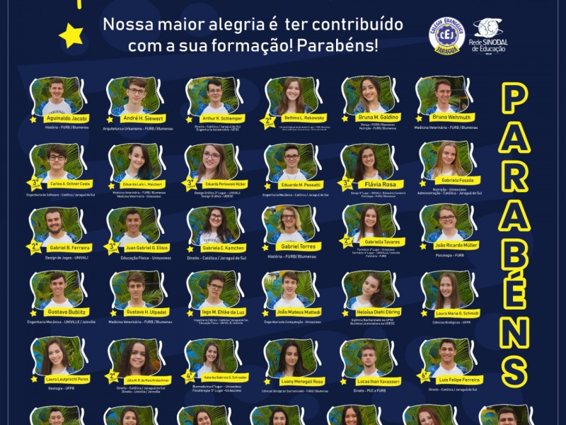 Aprovados no vestibular 2018!